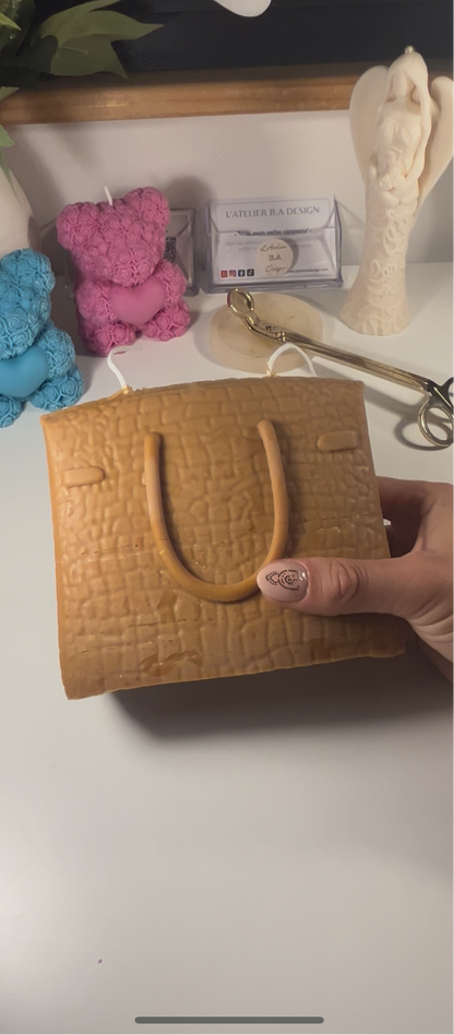 Bougie sac à main crocodile