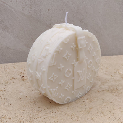 Bougie sac à main rond inspiration LV
